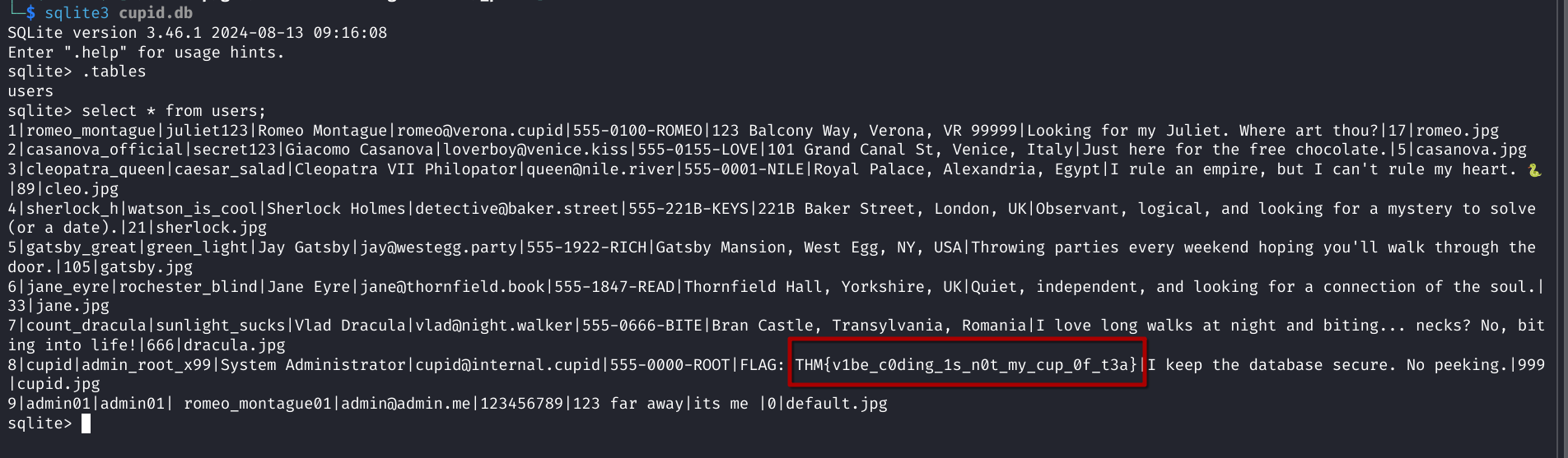 Inspecting Database Screenshot
