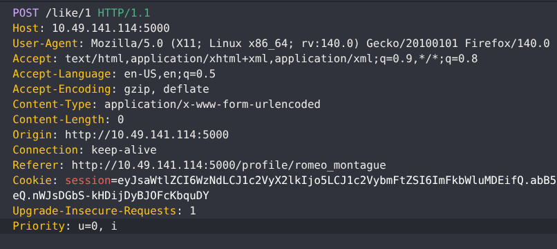 Intercepting Request Screenshot